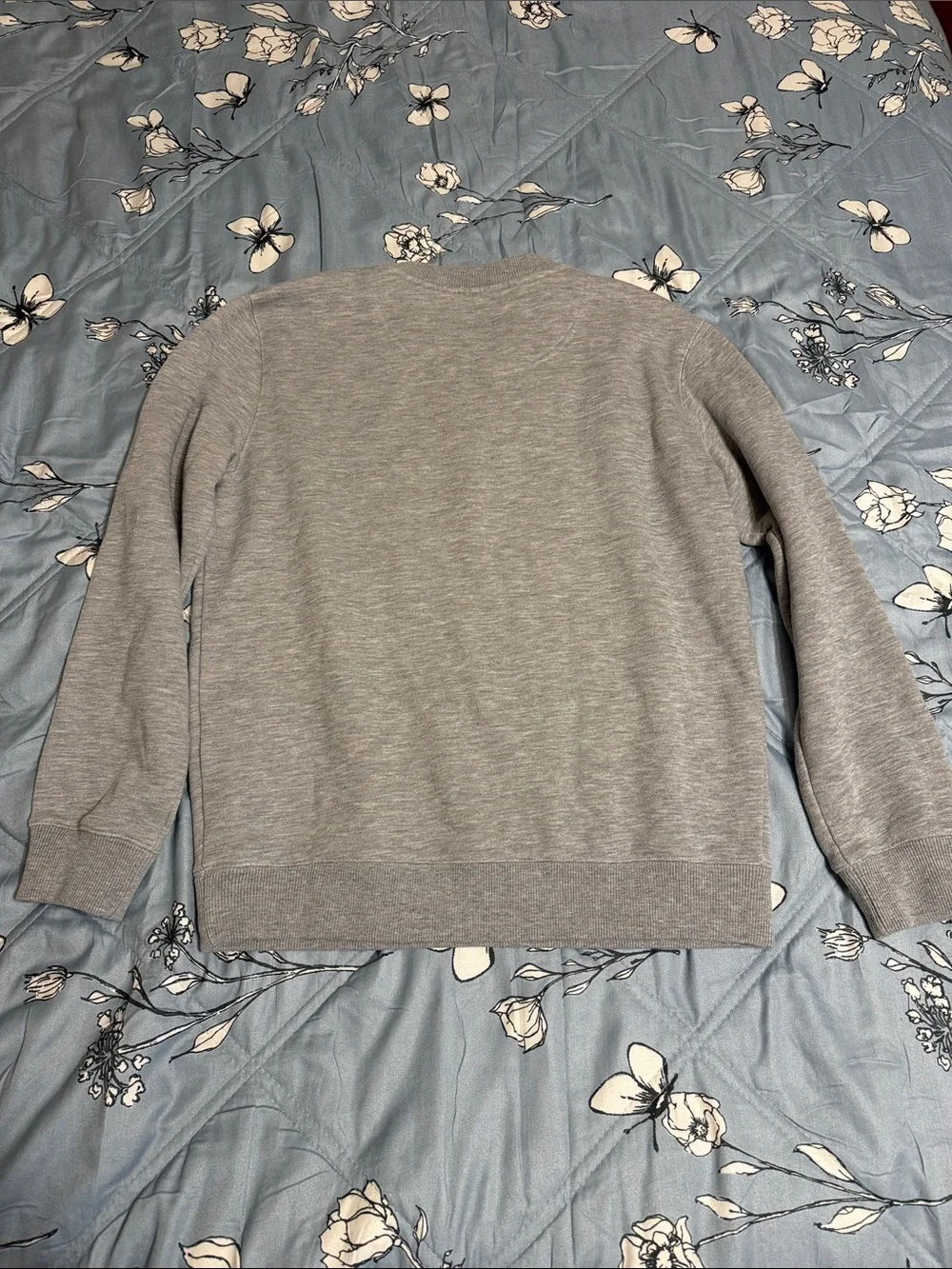 Coach Light Gray Crewneck Sweatshirt with Yellow & Navy Logo and Red Cherry